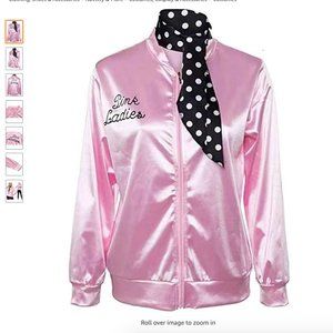 Pink Ladies Halloween Costume, Jacket & scarf